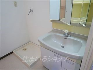 広島市安佐北区口田南８丁目の賃貸マンションの洗面所|三面鏡付き洗面化粧台