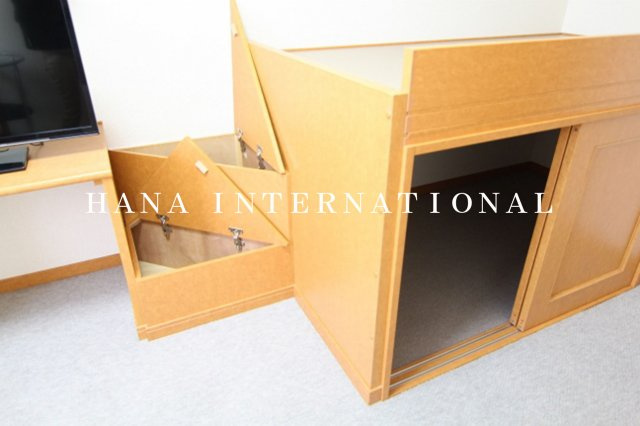 レオパレスパーチェ作新台の収納|ベッド下収納♪