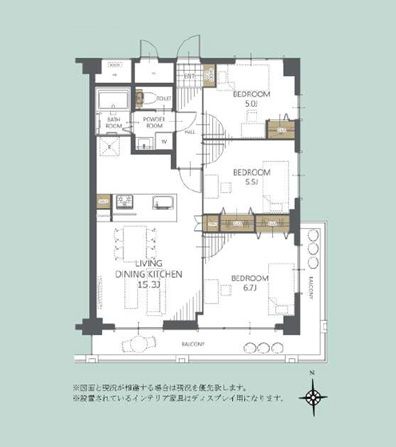 サンハイツ高崎　中古マンションの間取り|3LDK　10階角部屋　南向き