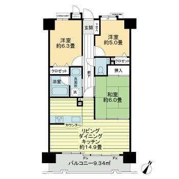 ライオンズマンション一社東の間取り