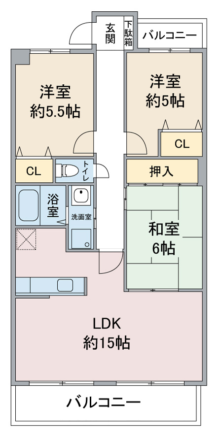 サンカーフⅡの間取り