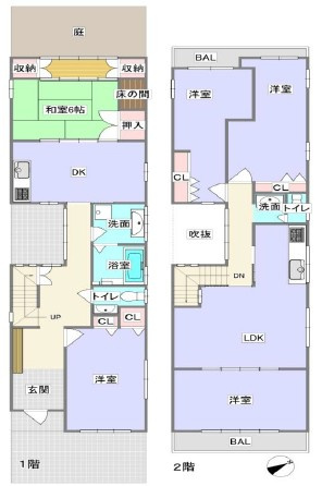 安立３丁目　中古戸建ての間取り