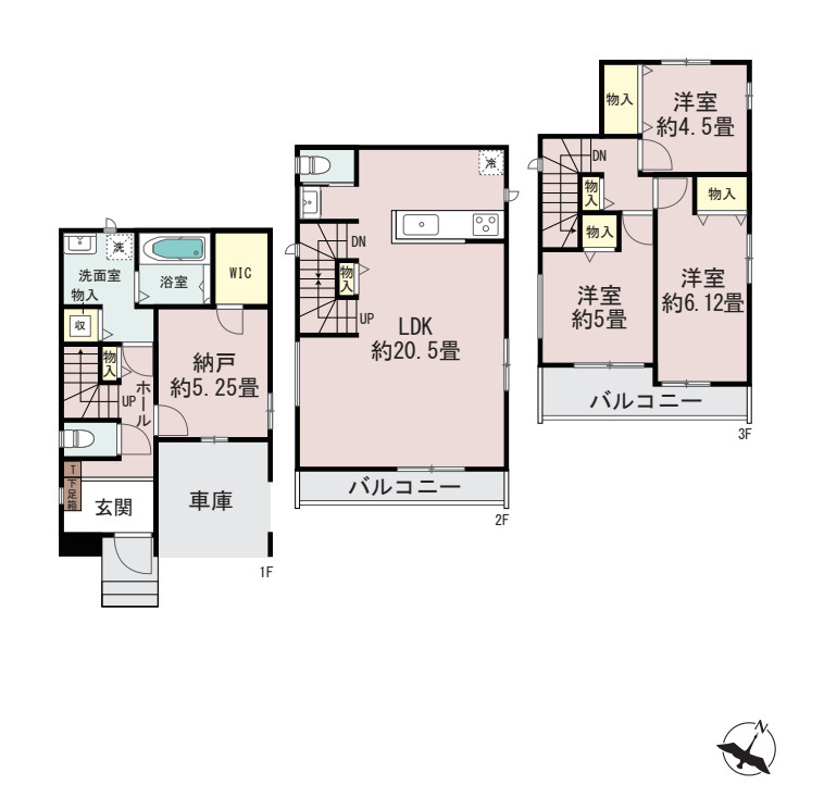 さいたま市北区宮原町4丁目72番　新築一戸建て　Aの区画図|A号棟