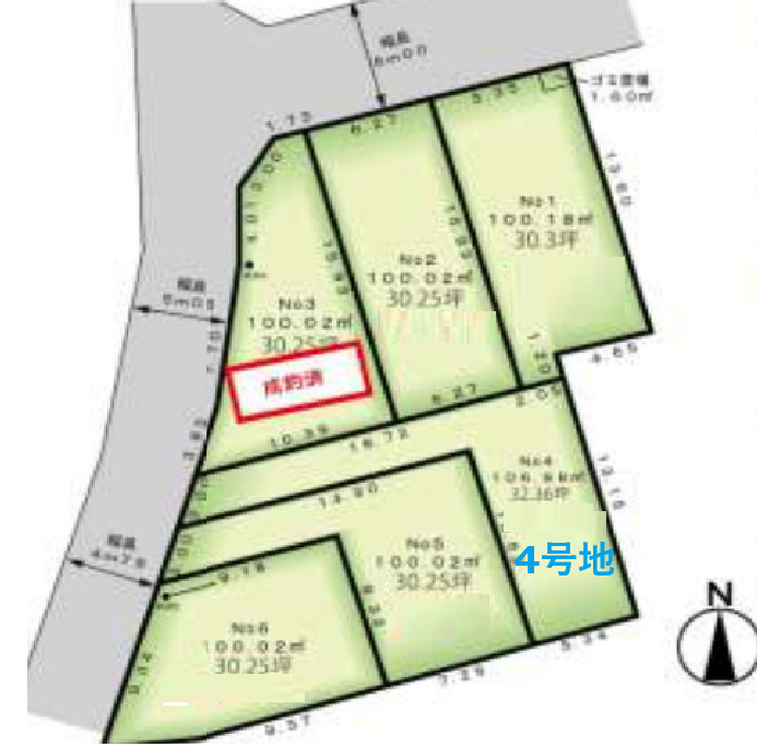 土地/新座市野寺1丁目　の区画図|6区画分譲