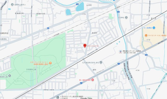 高槻市高垣町の賃貸マンションの地図