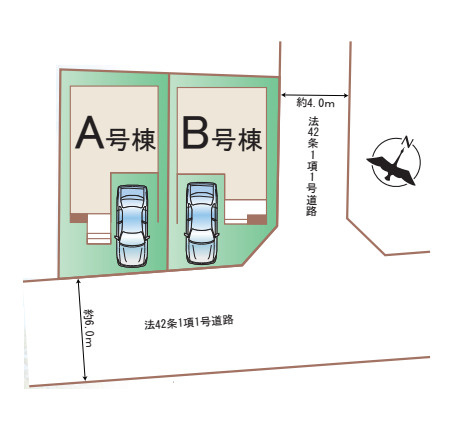 さいたま市北区宮原町4丁目72番　新築一戸建て　Bの区画図|B号棟