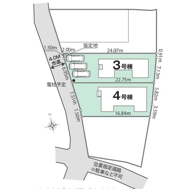 新築戸建 平屋建て　富士市富士岡第1期　全5棟　4号棟　の区画図|4号棟です