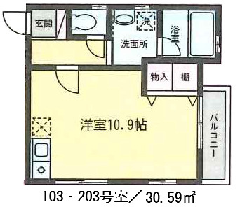 シャルム東山（3号室）の間取り