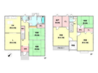 川西市緑台1丁目中古戸建の間取り
