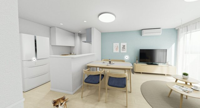 仮称　船橋２丁目メゾンの居間・リビング|イメージパースなので実際とは異なります