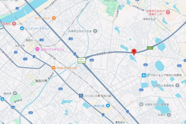 加古川市野口町水足　土地の地図
