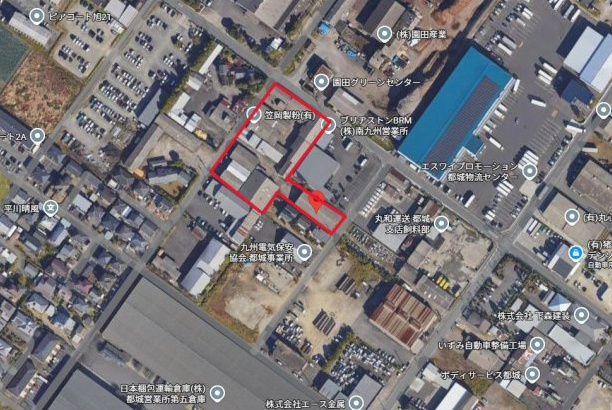 都城市都北町の倉庫の外観