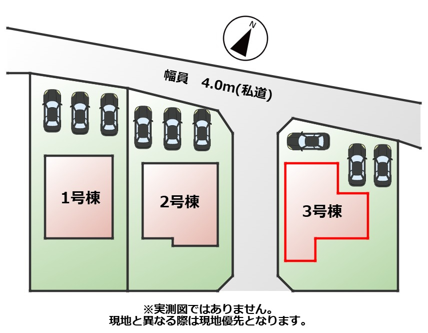 アーバンモデリア宇都宮市細谷町の区画図|【全3棟】各号棟の詳細については、お気軽にお問い合わせください♪