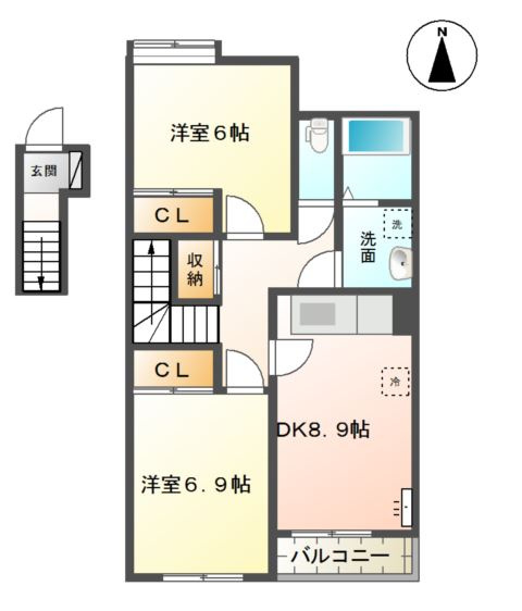 Felicia壱番館の間取り