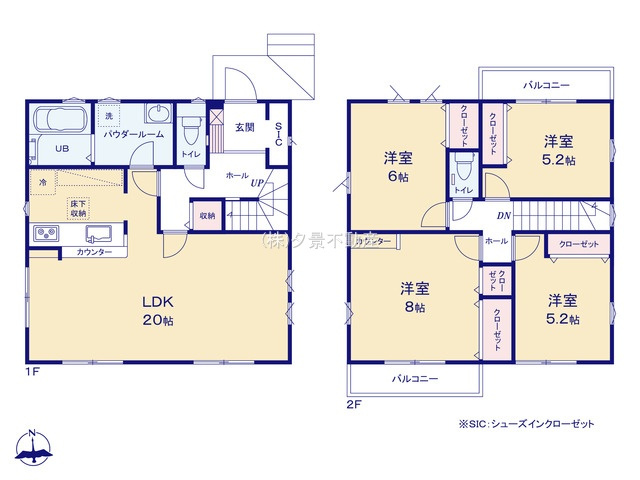 《仲介手数料無料》西区大字佐知川372-10新築一戸建てフィットの間取り