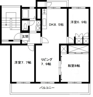 【間取り】 | アイビ・ネオハイツ酒々井5号棟