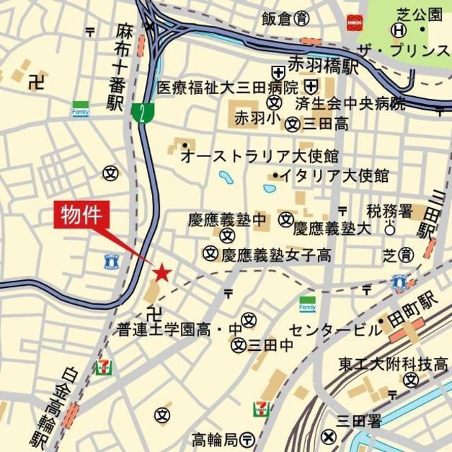 ザ・パークハウス三田ガーデン　タワー棟の地図