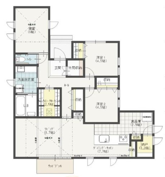 【中古戸建】高崎市上大類町の間取り|■間取り図｜敷地面積：313.50（約94.83坪）　建物面積：89.43（約27.05坪）