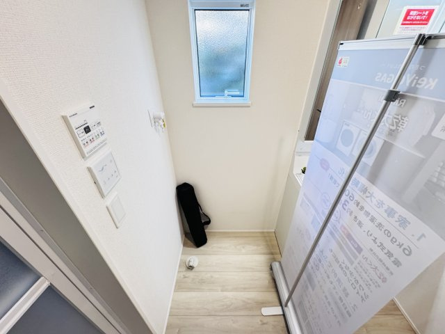 柏市酒井根５丁目新築戸建【酒井根小学校：10分】のランドリースペース|洗濯機置き場・乾燥機用ガス栓つき