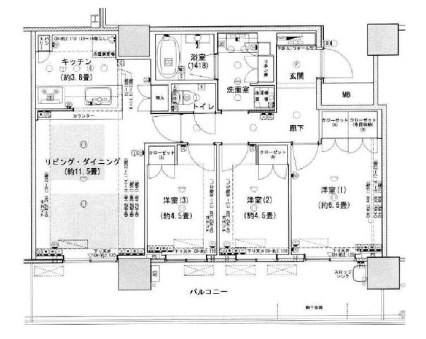 パークタワー梅田の間取り