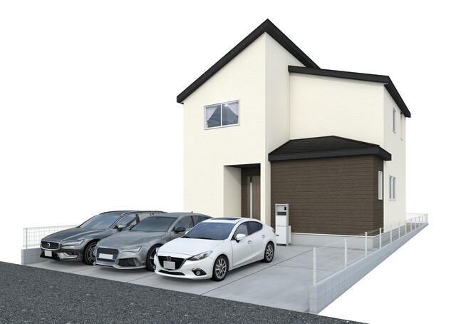 リナージュ下野駅東２丁目第１期　新築一戸建ての外観|建築中です。