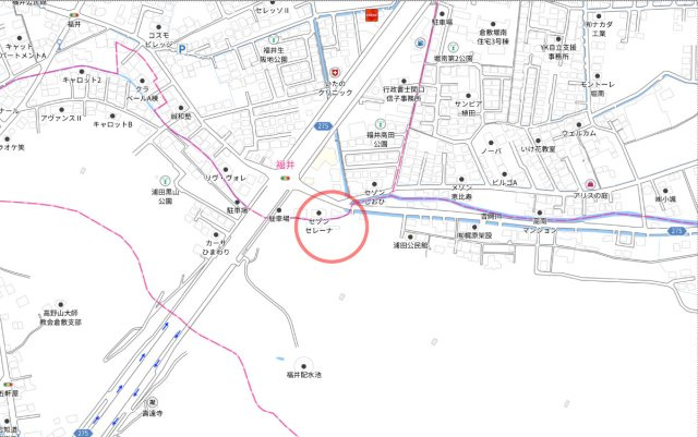 浦田借地の地図