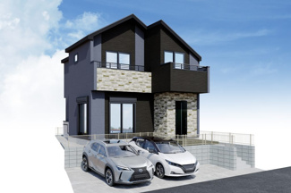 【外観パース】 | 【仲介手数料無料！！】稲城市平尾2丁目　新築戸建て（全3棟）3号棟　5399万円 | 3号棟パース