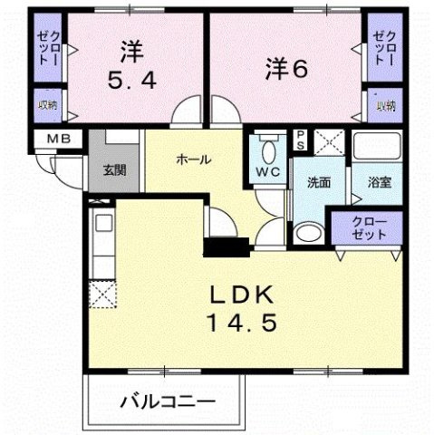 ニューエルディム裕Ⅱの間取り