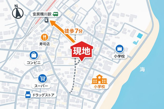 鴨川市前原　土地の地図