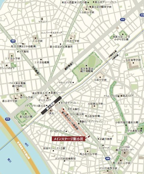 葛飾区新小岩１丁目のマンションの地図