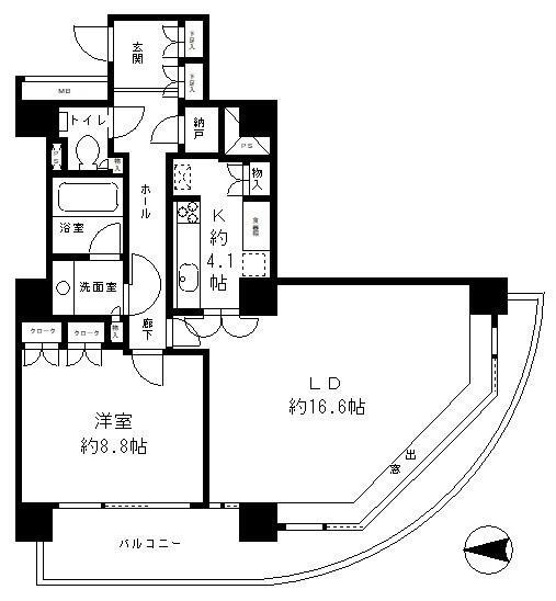 ☆角部屋タイプで広いお部屋が特徴の1LDK住戸☆