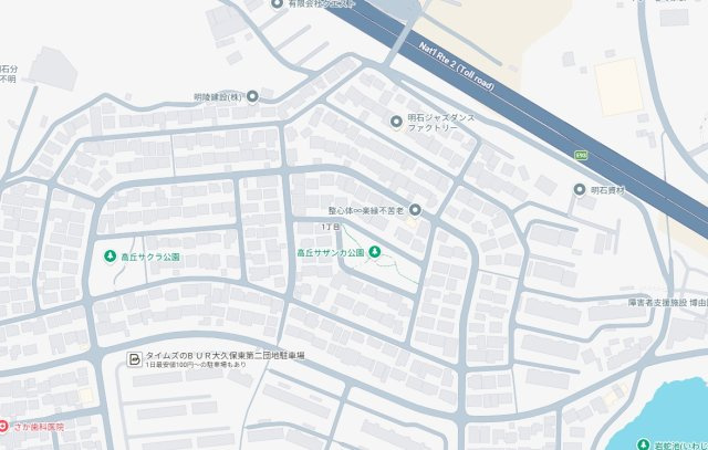 明石市大久保町高丘　新築一戸建ての地図