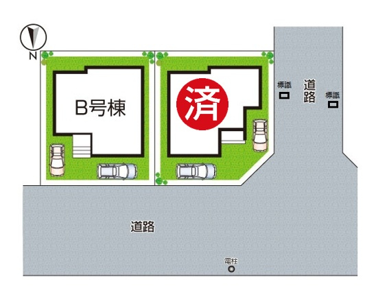 明石市大久保町高丘　新築一戸建ての区画図|全2区画