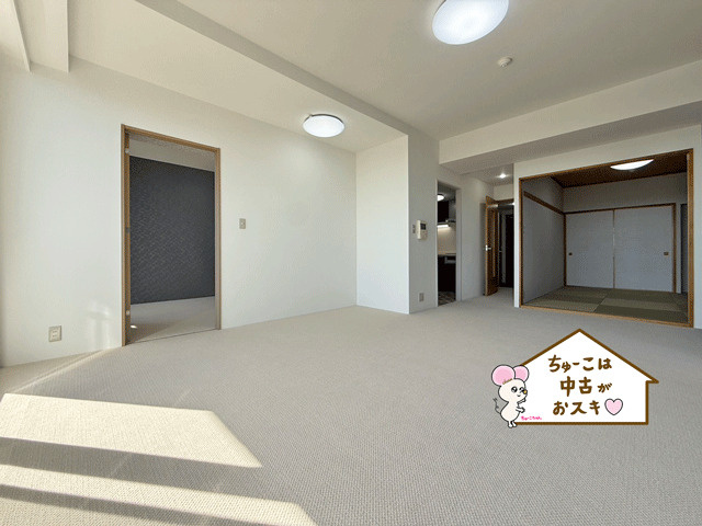 【三井不動産旧分譲タワーマンション】パークタワー台原の居間・リビング