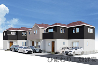 【外観】 | 大和市福田8丁目  1号棟 12期 | イメージパース（完成時に現況と異なる場合は現況優先となります）