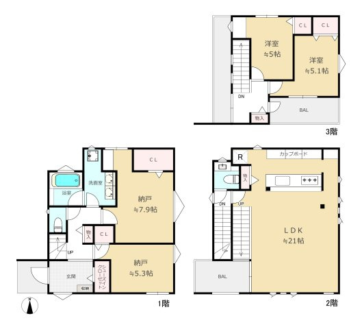 【間取り】 | 戸越3丁目戸建