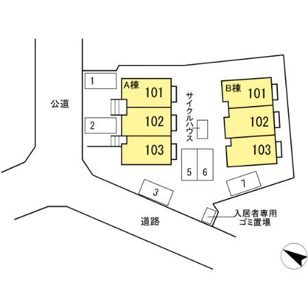 川崎市麻生区黒川のアパートの区画図