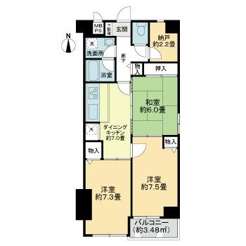ライオンズマンション二条城東の間取り