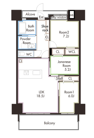 アーデントクレイル山の田本町の間取り