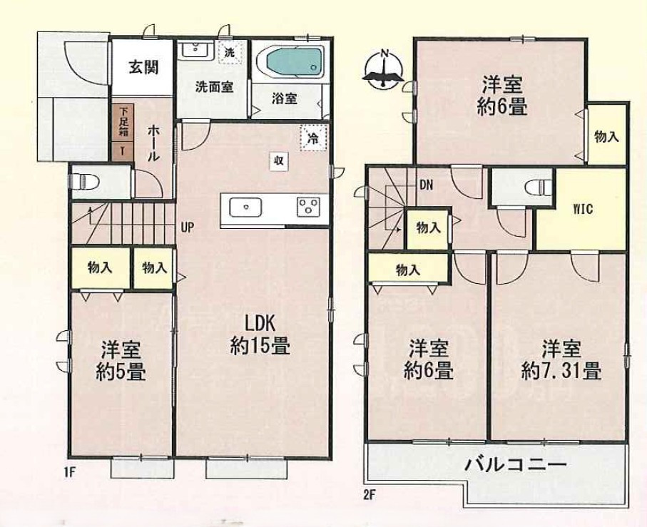 越谷市袋山　新築戸建の間取り