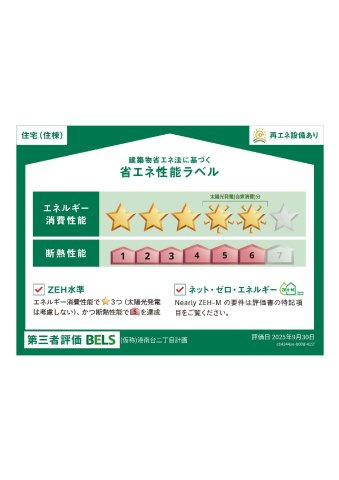 （仮称）港南台２丁目メゾンの省エネ性能ラベル