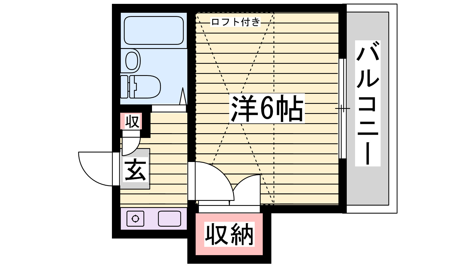 姫路市同心町のハイツの間取り