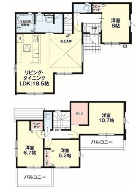 熊本市南区御幸西１期1号棟の間取り