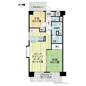 ライオンズマンション徳島富田橋の間取り