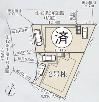 【区画図】 | 【仲介手数料無料！！】川崎市麻生区高石5丁目　新築戸建て（全2棟）2号棟　4799万円 | 土地面積／115.46㎡（34.92坪）