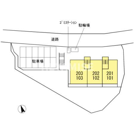 セジュールYamazaki Cの区画図
