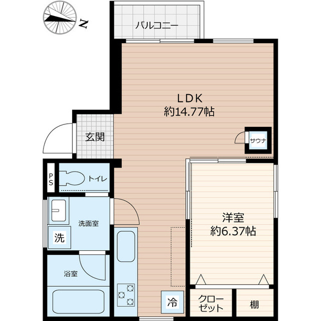 ＳＣＥＮＥ．Ｍｅｇｕｒｏ　Ｓａｕｎａ　Ｒｅｓｉｄｅｎｃｅの間取り