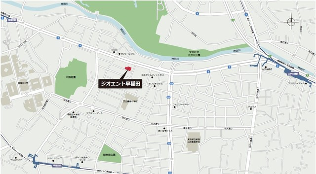 ジオエント早稲田の地図