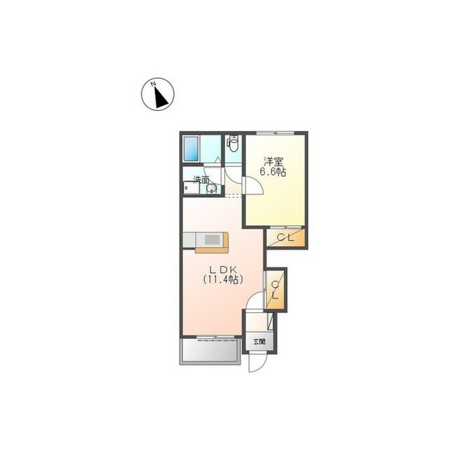 関市肥田瀬のアパートの間取り