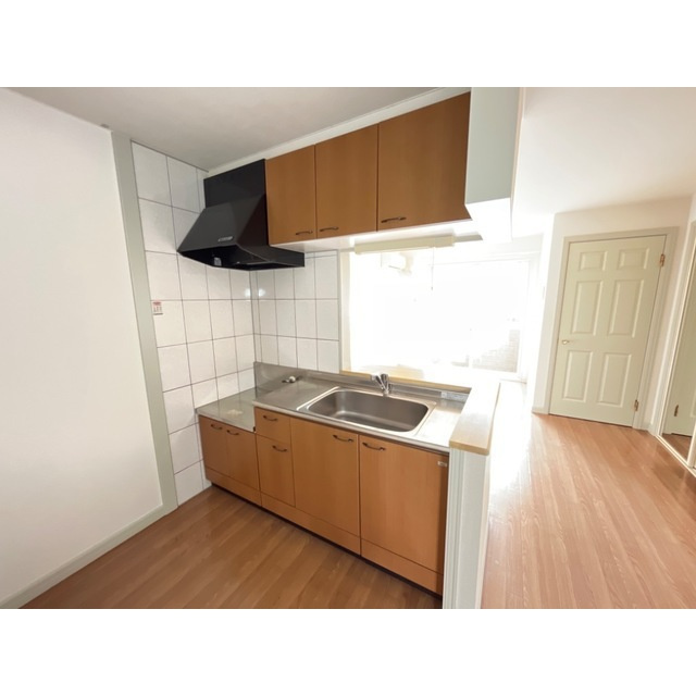 関市肥田瀬のアパートのキッチン